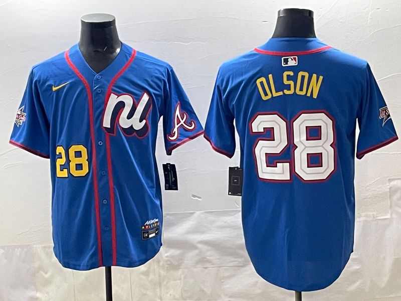 Men 2025 Atlanta Braves #28 Olson Blue All star Nike MLB Jersey style 01->atlanta braves->MLB Jersey